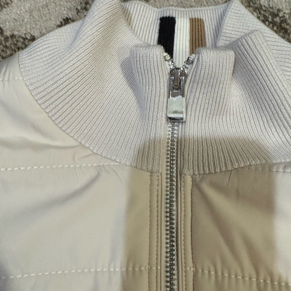 BOSS light Grey Mixed media Quilted Zip-Up Jacket - Picture 5 of 5